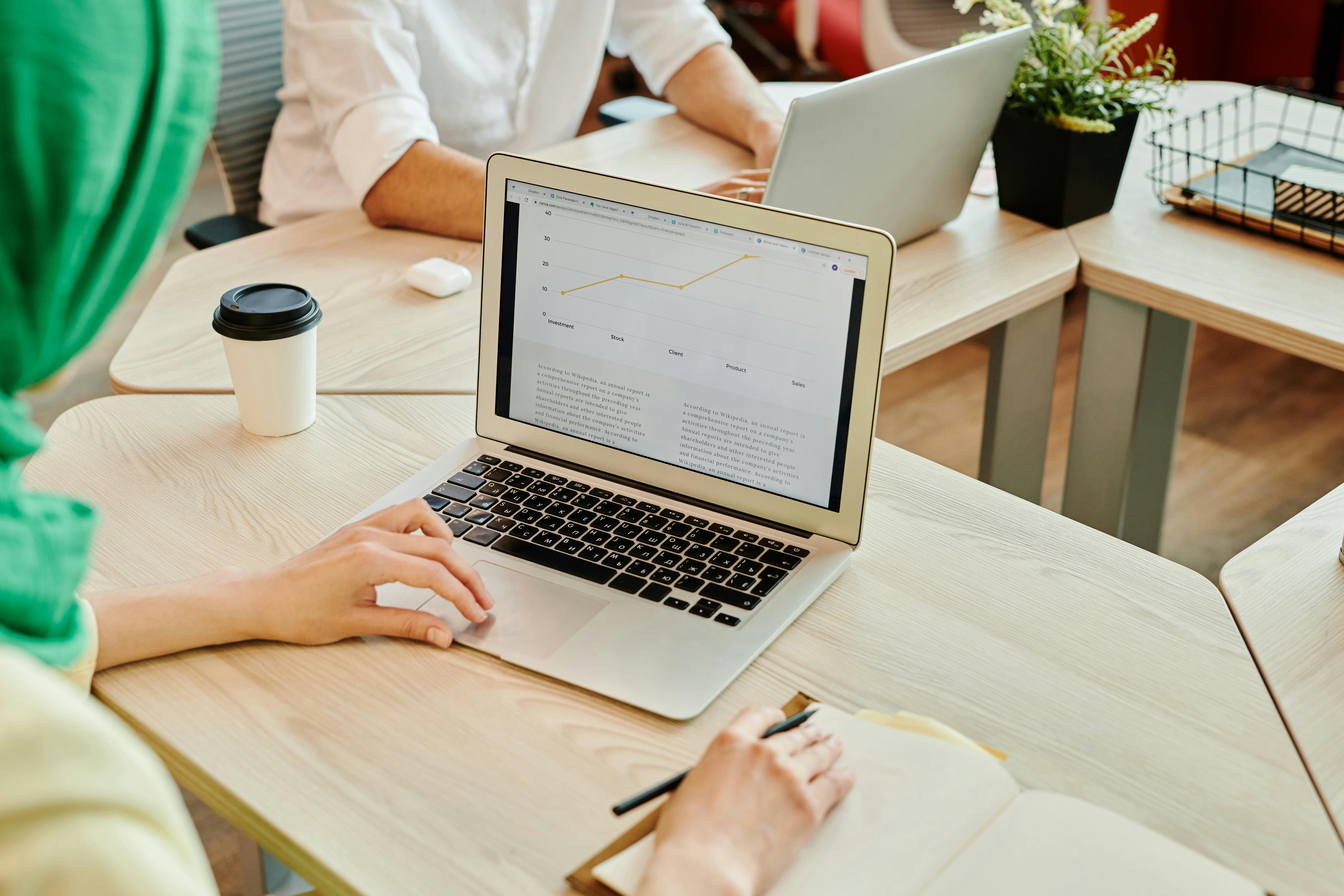 Website analytics and UX interface on a laptop